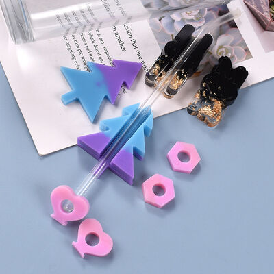 DIY crystal dropper molds, multiple attractive and upgraded straw decoration silicone molds, available for wholesale in stock