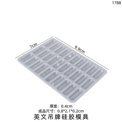 DIY Crystal Droplet English Pendant Eardrop Mold Mini English Bracelet Hanging Pendant Silicone Mold