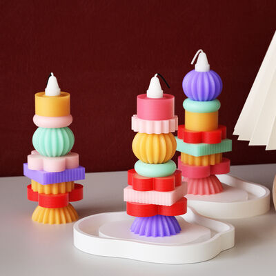 DIY Candle Stacking Music Silicone Mold Aromatherapy Candlestick Candleholder Multiple Circus Stacking Music Molds