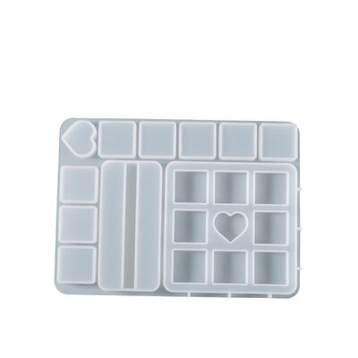 DIY crystal dropper grinding tool square heart nine grid splicing photo frame table decoration silicone mold