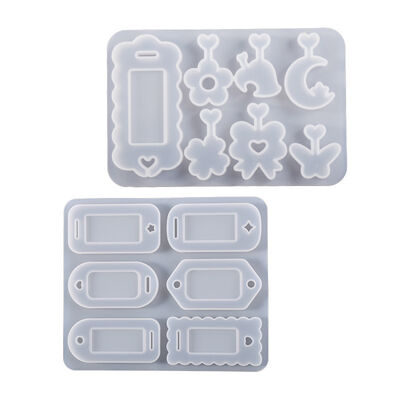 Drip resin DIY quicksand pendant keychain silicone mold Valentine's Day double hole quicksand hanging grinder
