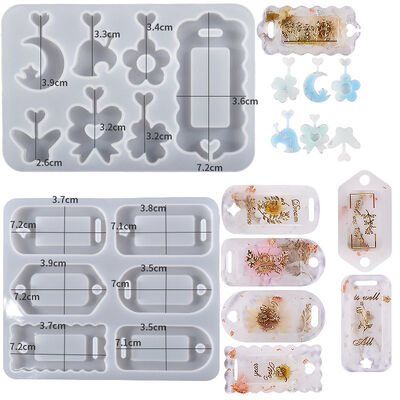 Drip resin DIY quicksand pendant keychain silicone mold Valentine's Day double hole quicksand hanging grinder