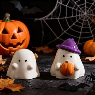 Aromatherapy gypsum quadruple Q-version ghost ornament silicone mold DIY Halloween candle stand mold