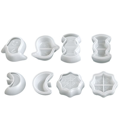DIY aromatherapy gypsum Halloween ghost spider web moon candy candle cup ornament silicone mold