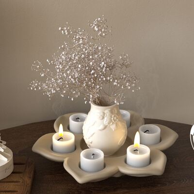 Aromatherapy gypsum resin lotus flower candle holder ornament silicone mold DIY minimalist style candle base