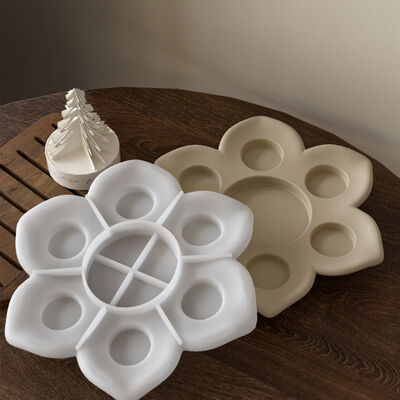 Aromatherapy gypsum resin lotus flower candle holder ornament silicone mold DIY minimalist style candle base