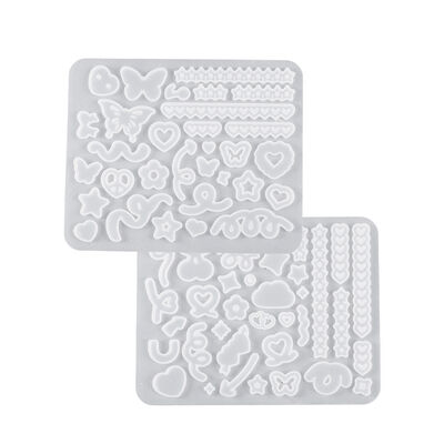 Crystal Drip Glue Flowing Sand Small Accessories DIY Love Pentagram Resin Bracelet Pendant Silicone Mold