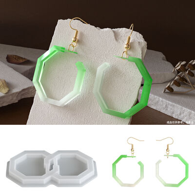 DIY Cross border Crystal Dropping Resin Mirror Simple Earrings Jewelry Pendant Dropping Silicone Mold