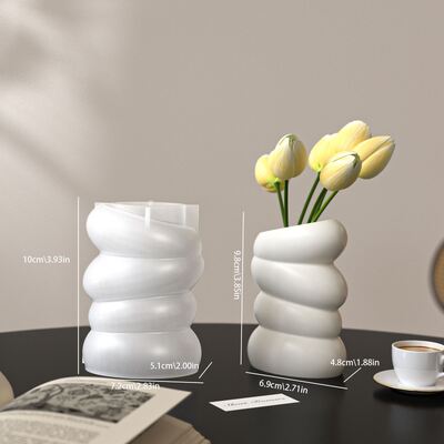 Ins style pebble vase silicone mold handmade DIY gypsum cement fragrance stone decorative flower pot drip mold