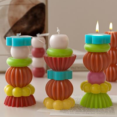 Factory direct sales of silicone candle molds DIY layered music souvenirs aromatherapy candle molds