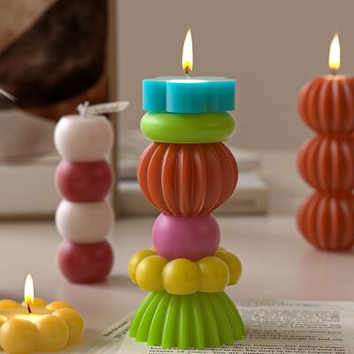 Factory direct sales of silicone candle molds DIY layered music souvenirs aromatherapy candle molds
