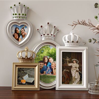 Ins Style European Crown Photo Frame Silicone Mold DIY Elliptical Love Square Aromatherapy Gypsum Pendant Dropping Mold