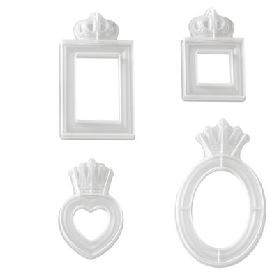 Ins Style European Crown Photo Frame Silicone Mold DIY Elliptical Love Square Aromatherapy Gypsum Pendant Dropping Mold