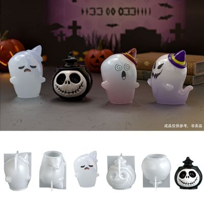 3D 3D hooded demon ghost pumpkin Halloween dropper silicone mold aromatherapy candle plaster mold