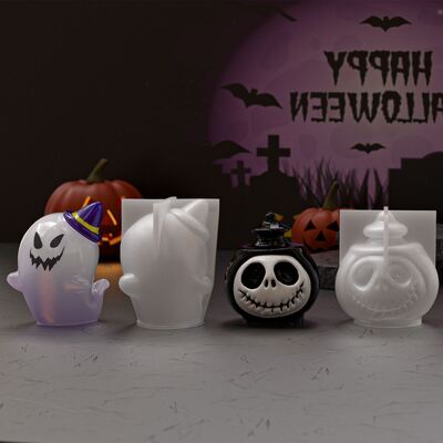 3D 3D hooded demon ghost pumpkin Halloween dropper silicone mold aromatherapy candle plaster mold