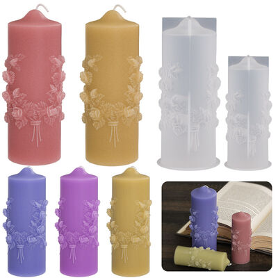 Crystal dropper rose cylindrical ornament silicone mold DIY aromatherapy gypsum candle dropper grinding tool