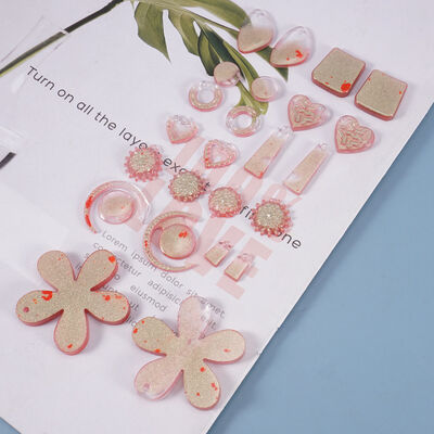 DIY crystal drop glue mold earring pendant, homemade handmade jewelry pendant, decorative silicone mold