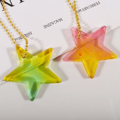 Nuevos pendientes colgante Molde de silicona DIY Seis rejilla perforada Estrella luna colgante pendientes caída de moho