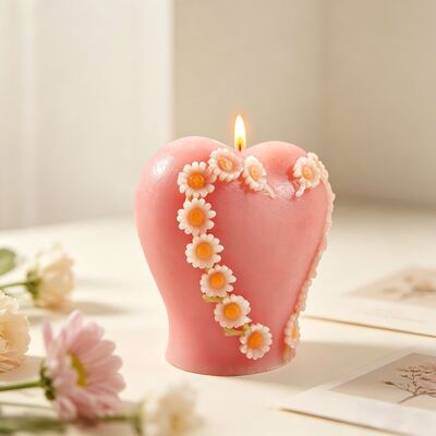 Daisy Love Aromatherapy Candle Silicone Mold Three Dimensional Ins Wind Heart Shaped Ornament Gypsum Dropping Mold