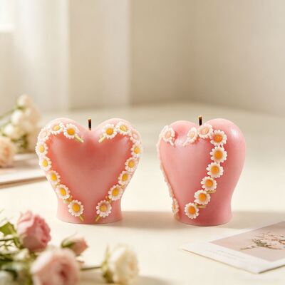 Daisy Love Aromatherapy Candle Silicone Mold Three Dimensional Ins Wind Heart Shaped Ornament Gypsum Dropping Mold