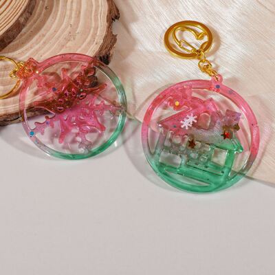 DIY Easter Rabbit Egg Rabbit Angel House Christmas Snowflake Bell Keychain Pendant Silicone Mold