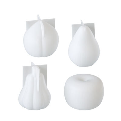 3D Apple Pear Peach Pumpkin Fruit Vegetable Aromatherapy Gypsum Candle Decoration Silicone Mold