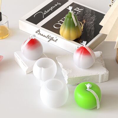 3D Apple Pear Peach Pumpkin Fruit Vegetable Aromatherapy Gypsum Candle Decoration Silicone Mold