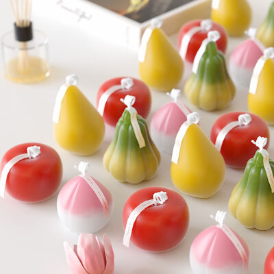 3D Apple Pear Peach Pumpkin Fruit Vegetable Aromatherapy Gypsum Candle Decoration Silicone Mold