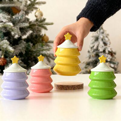 Aromaterapia yeso resina cemento pentagrama árbol de Navidad depósito tarro vela copa ornamento silicona molde