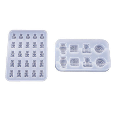 DIY crystal dropper mold, teddy bear candy whole board pendant, cute accessory, silicone mold