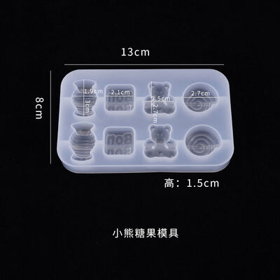DIY crystal dropper mold, teddy bear candy whole board pendant, cute accessory, silicone mold