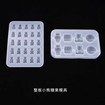 DIY crystal dropper mold, teddy bear candy whole board pendant, cute accessory, silicone mold