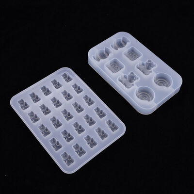 DIY crystal dropper mold, teddy bear candy whole board pendant, cute accessory, silicone mold