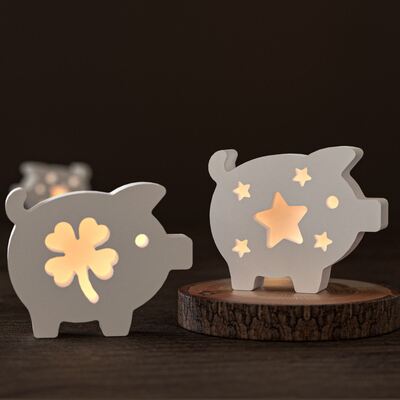 DIY Easter aromatherapy gypsum hollow four leaf clover five pointed star three connected pig ornament silicone mold
