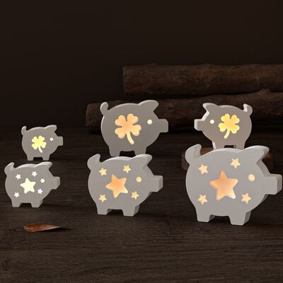 DIY Easter aromatherapy gypsum hollow four leaf clover five pointed star three connected pig ornament silicone mold