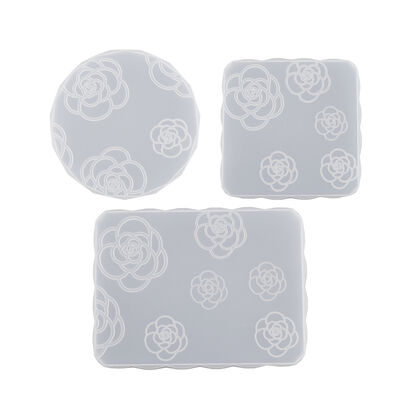 DIY epoxy resin camellia tray drip glue grinder, long square square circular gypsum table, coaster, silicone rubber