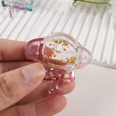 DIY Resin Moon Cloud Umbrella Doll Tears Moon Heart Shaped Flowing Sand Pendant Hanging Silicone Mold