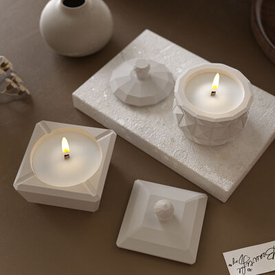 Aromatherapy gypsum cement diamond shaped storage tank silicone mold DIY potted flower pot candle cup grinder