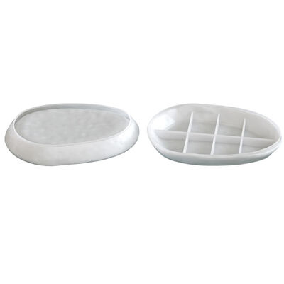Aromatherapy gypsum cement irregular elliptical water ripple rock pattern dish storage tray silicone mold