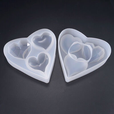 Silicone Mold DIY Crystal Dropping Love Triple Series Collection High Brightness Mirror Love Silicone Mold