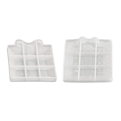 Square bow relief pattern tray silicone mold DIY aromatherapy gypsum disc drip mold