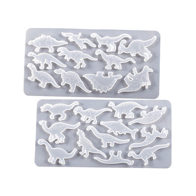Dropped dinosaur keychain resin mold full board dinosaur necklace pendant earrings cake decoration DIY silicone grinder