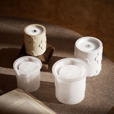 Crystal dropper glue circular flower pattern storage jar DIY aromatherapy gypsum candle cup silicone mold