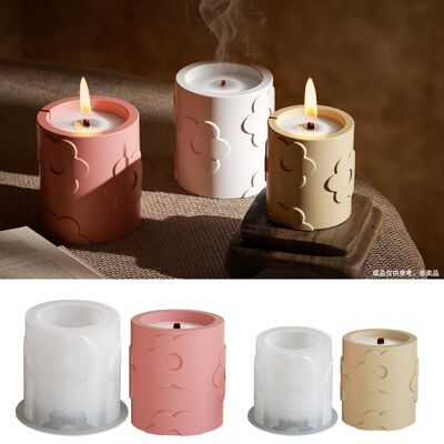 Crystal dropper glue circular flower pattern storage jar DIY aromatherapy gypsum candle cup silicone mold