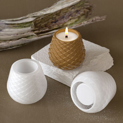 DIY Fish Scale Folding Pattern Storage Can Flower Pot Ornament Aromatherapy Gypsum Candle Cup Silicone Mold