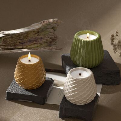 DIY Fish Scale Folding Pattern Storage Can Flower Pot Ornament Aromatherapy Gypsum Candle Cup Silicone Mold