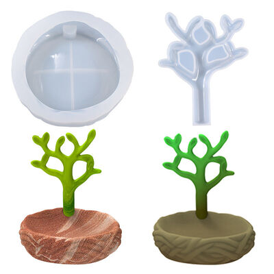 DIY Crystal Dropping Gel Storage Box Mold Ring Holder Earrings Necklace Jewelry Storage Rack Silicone Mold