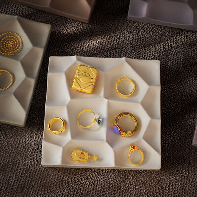 Geometric Water Cube Gypsum Tray Mold Earrings Jewelry DIY Display Stand Gypsum Cement Tray Silicone Mold