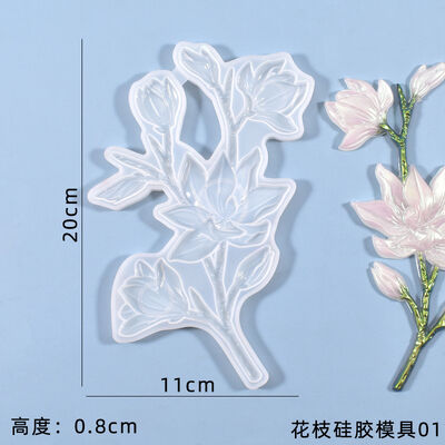 DIY crystal dropper mold cake decoration flower mold simulation flower branch jewelry silicone mold