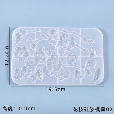 DIY crystal dropper mold cake decoration flower mold simulation flower branch jewelry silicone mold